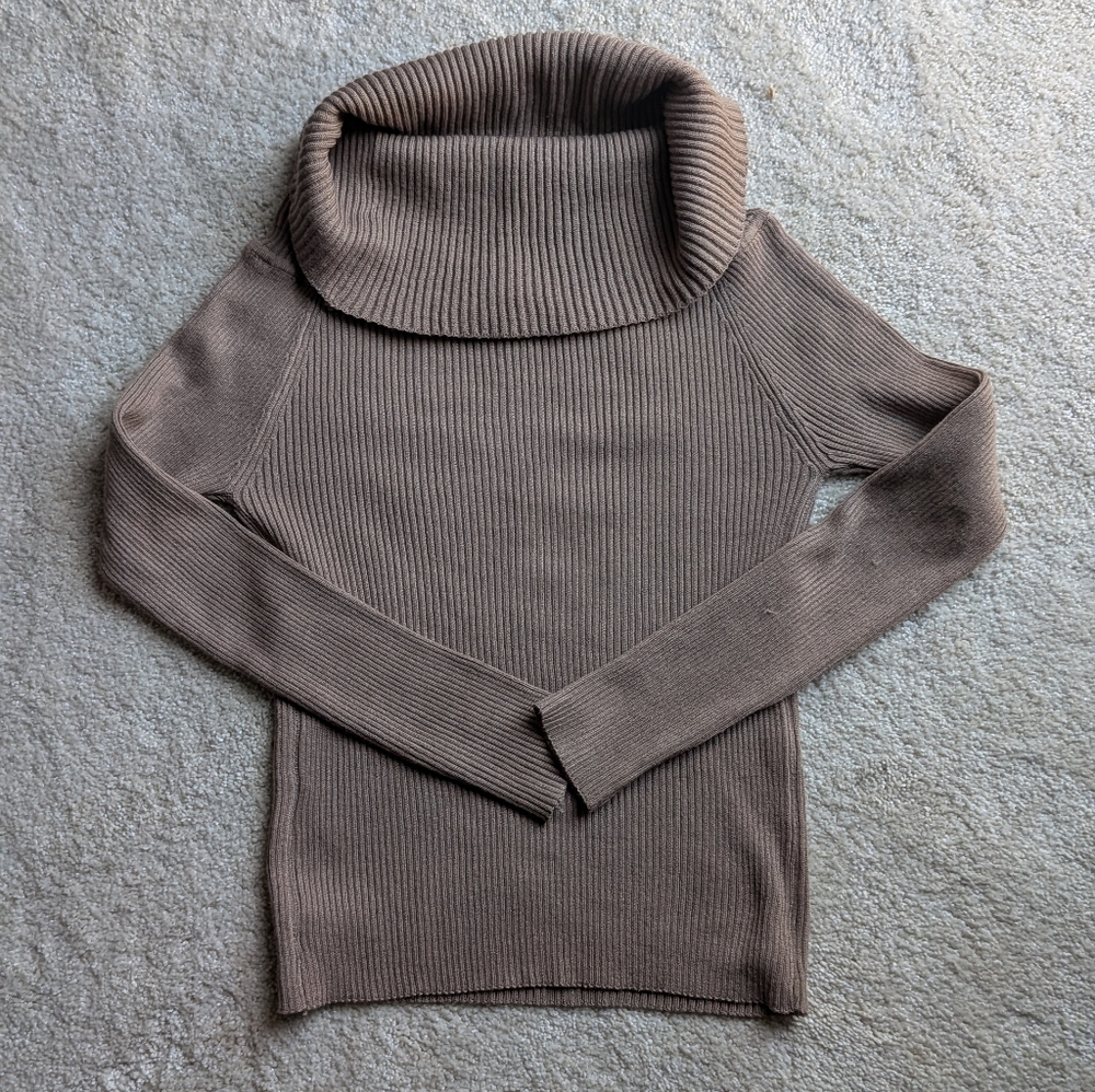 Forever 21 Offshouled Ribbed Crop Sweater Top - Brown- Nwt